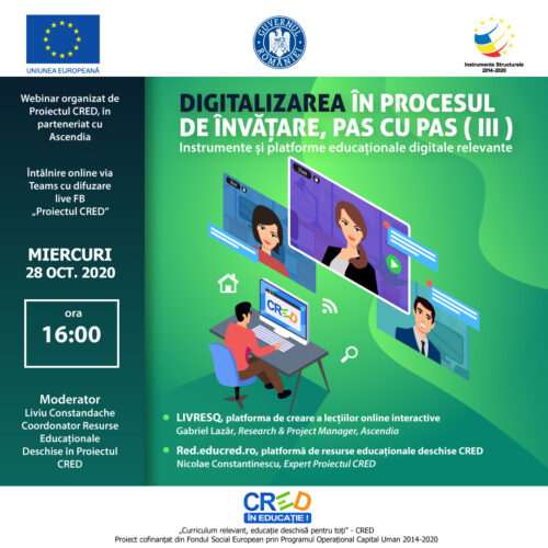 Webinar CRED „Digitalizarea în procesul de învățare, pas cu pas(III)”