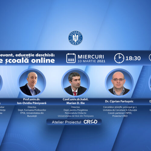 Eveniment online marca „Proiectul CRED” – „Curriculum relevant, educație deschisă: un an de învățare online”